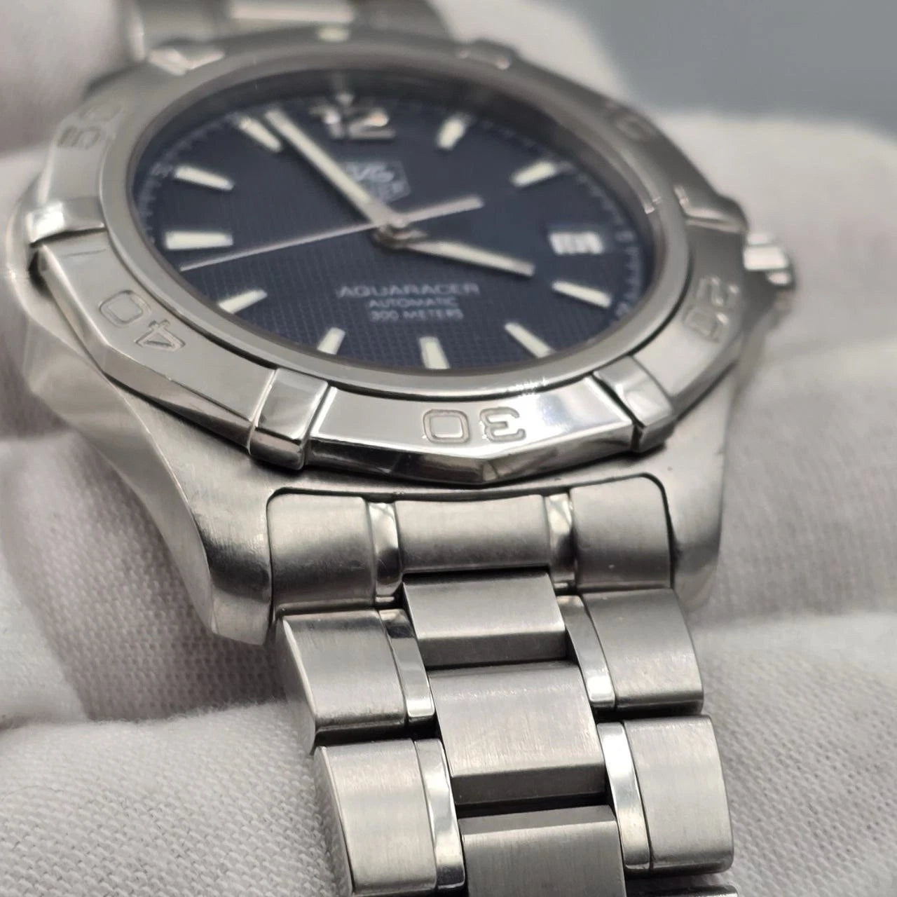 Tag Heuer Aquaracer WAF2112 38mm Automatic Dive Watch Blue Dial Stainless Steel
