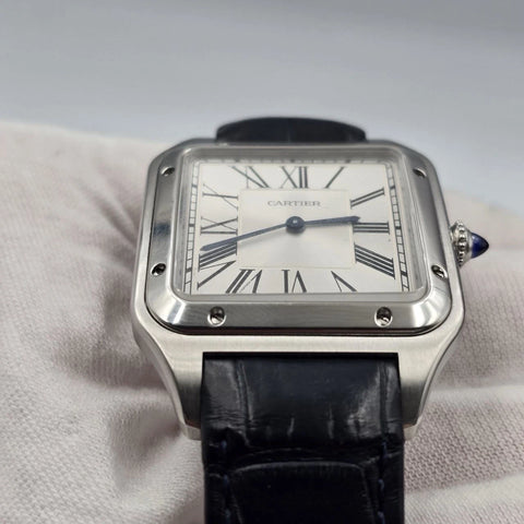 PAPERS Cartier Santos Dumont XL Silver Dial Manual Wind Watch WSSA0032 BOX