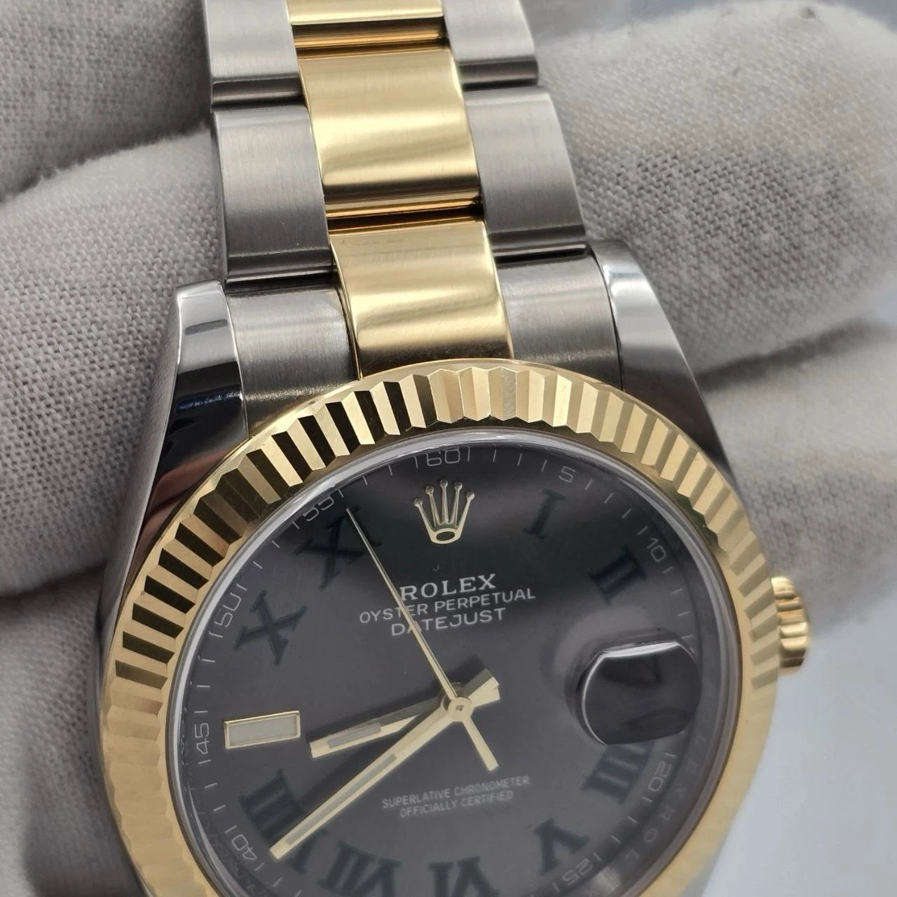 PAPERS 2019 Rolex Datejust 41mm Two Tone Wimbledon Dial Oyster 126333 BOX