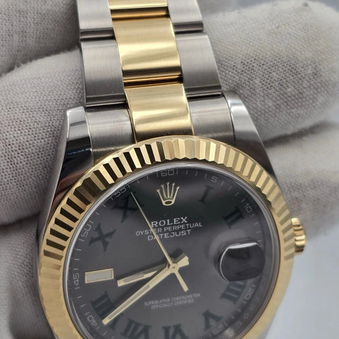 PAPERS 2019 Rolex Datejust 41mm Two Tone Wimbledon Dial Oyster 126333 BOX