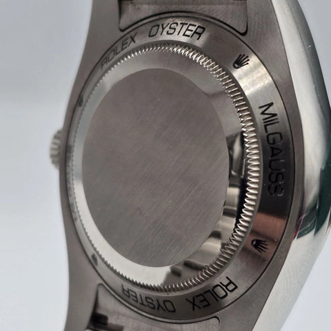 PAPERS 2021 Rolex Milgauss 40mm Steel Blue Dial Green Crystal 116400GV BOX