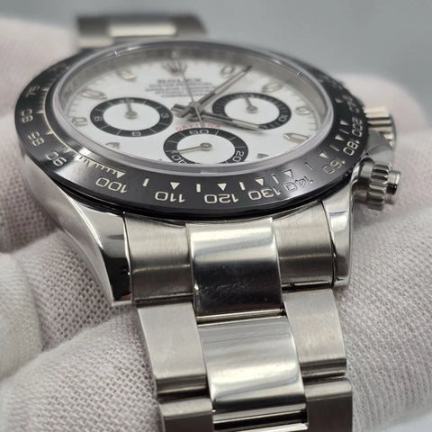 2021 PAPERS Rolex Daytona 116500LN Panda White Dial Ceramic 40mm Steel Watch BOX