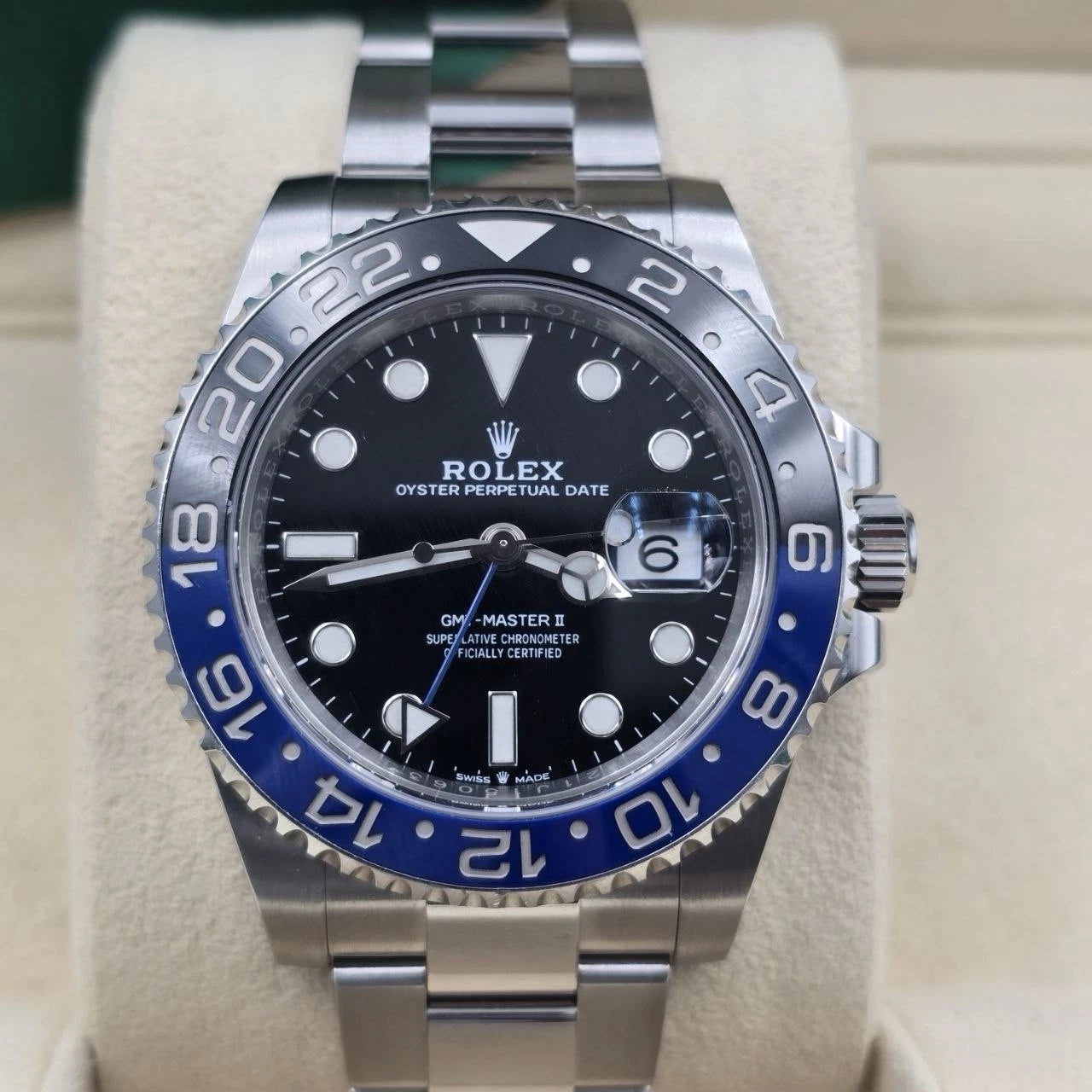 2022 PAPERS Rolex GMT Master II Batman Steel Oyster Bracelet 40mm 126710BLNR BOX