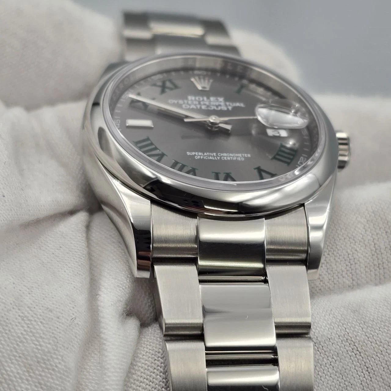 PAPERS 2024 Rolex Datejust 36mm Wimbledon 126200 Oyster Smooth Bezel BOX