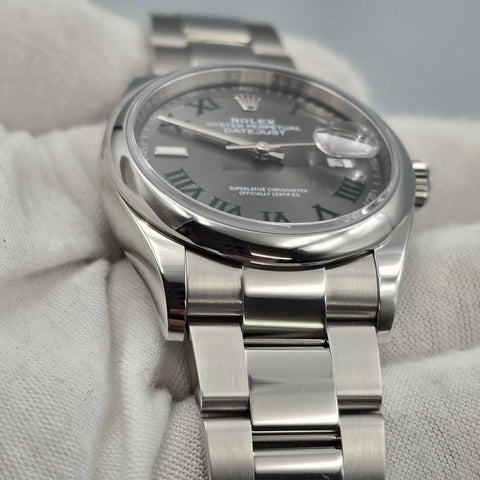 PAPERS 2024 Rolex Datejust 36mm Wimbledon 126200 Oyster Smooth Bezel BOX