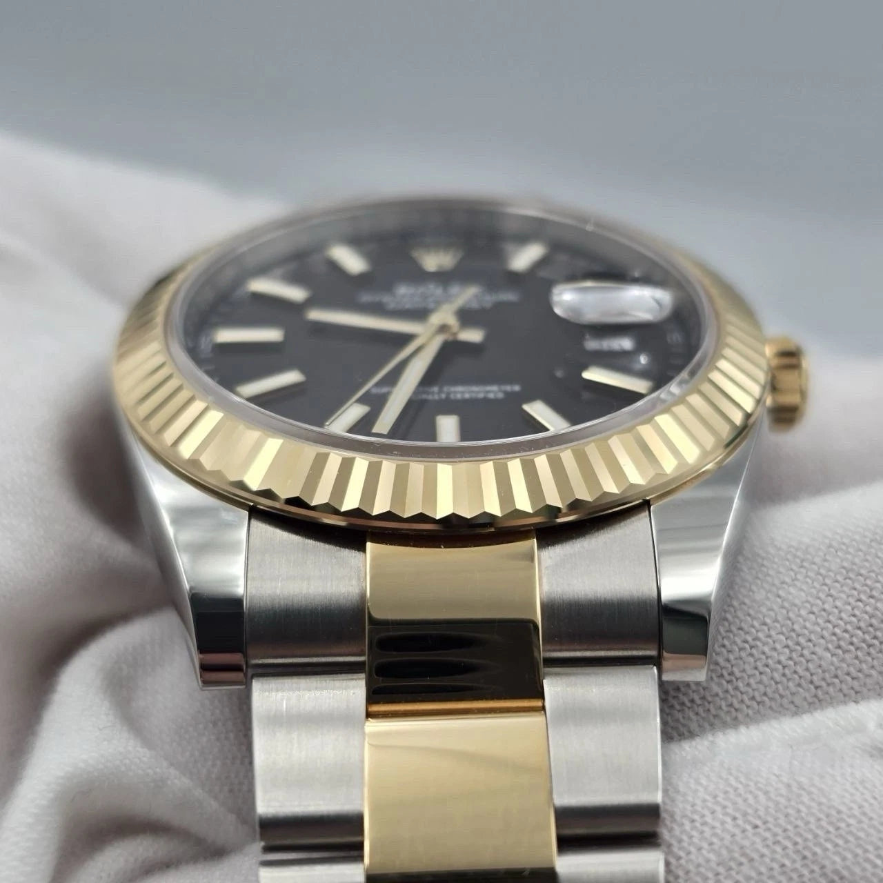 PAPERS 2023 Rolex Datejust 41mm 18K Two Tone Black Dial Oyster 126333 BOX