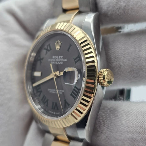 PAPERS 2025 Rolex Datejust 41mm Two Tone Wimbledon Dial Oyster 126333 BOX