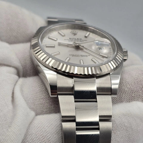 NEW 2025 Rolex Datejust 41mm 126334 Stainless Steel Oyster Silver Stick Dial