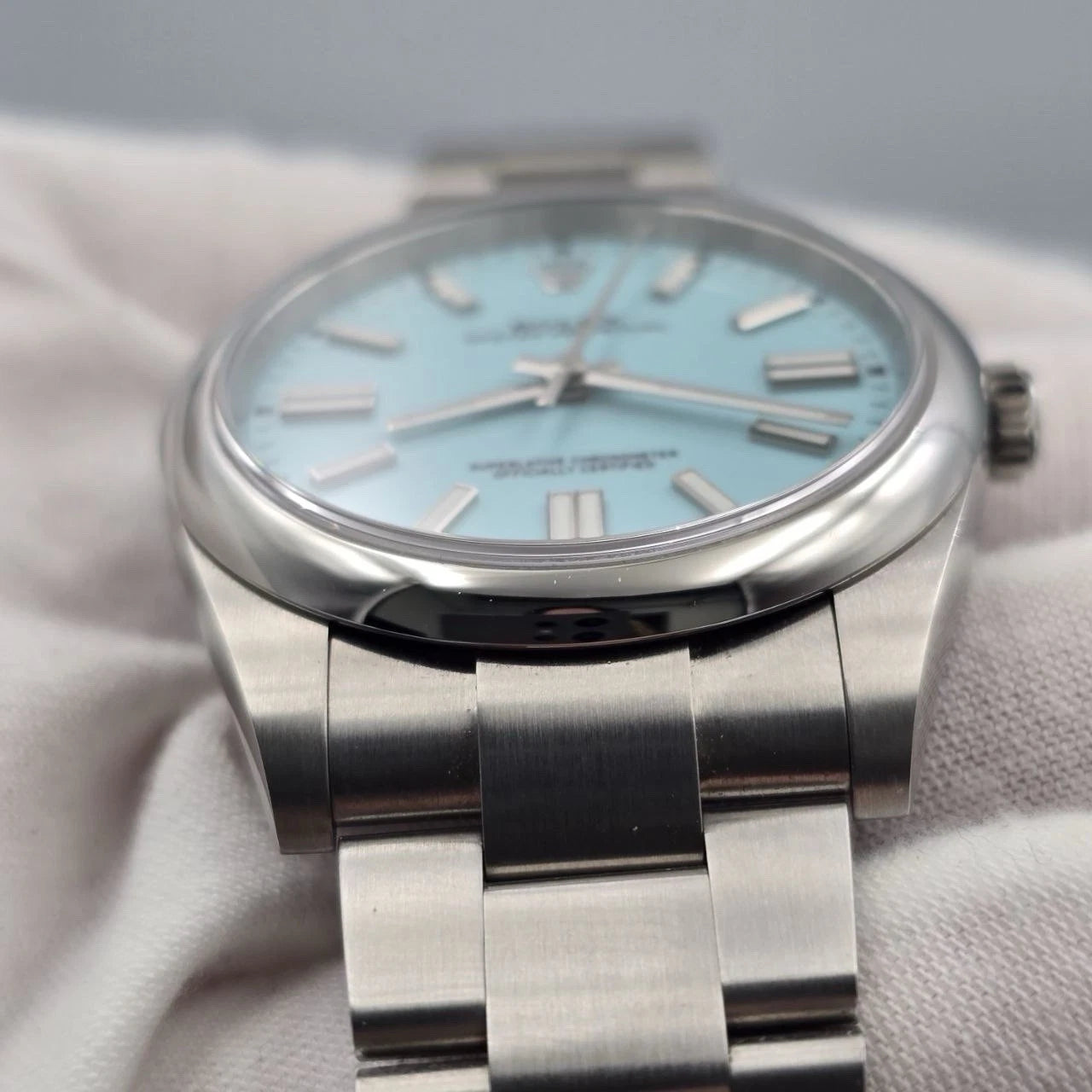 2022 PAPERS Rolex Oyster Perpetual 41mm Turquoise Tiffany Blue Steel 124300 BOX