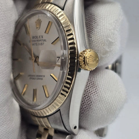 Rolex Datejust Silver Dial Two-Tone Yellow Gold Jubilee 16013 36mm Watch