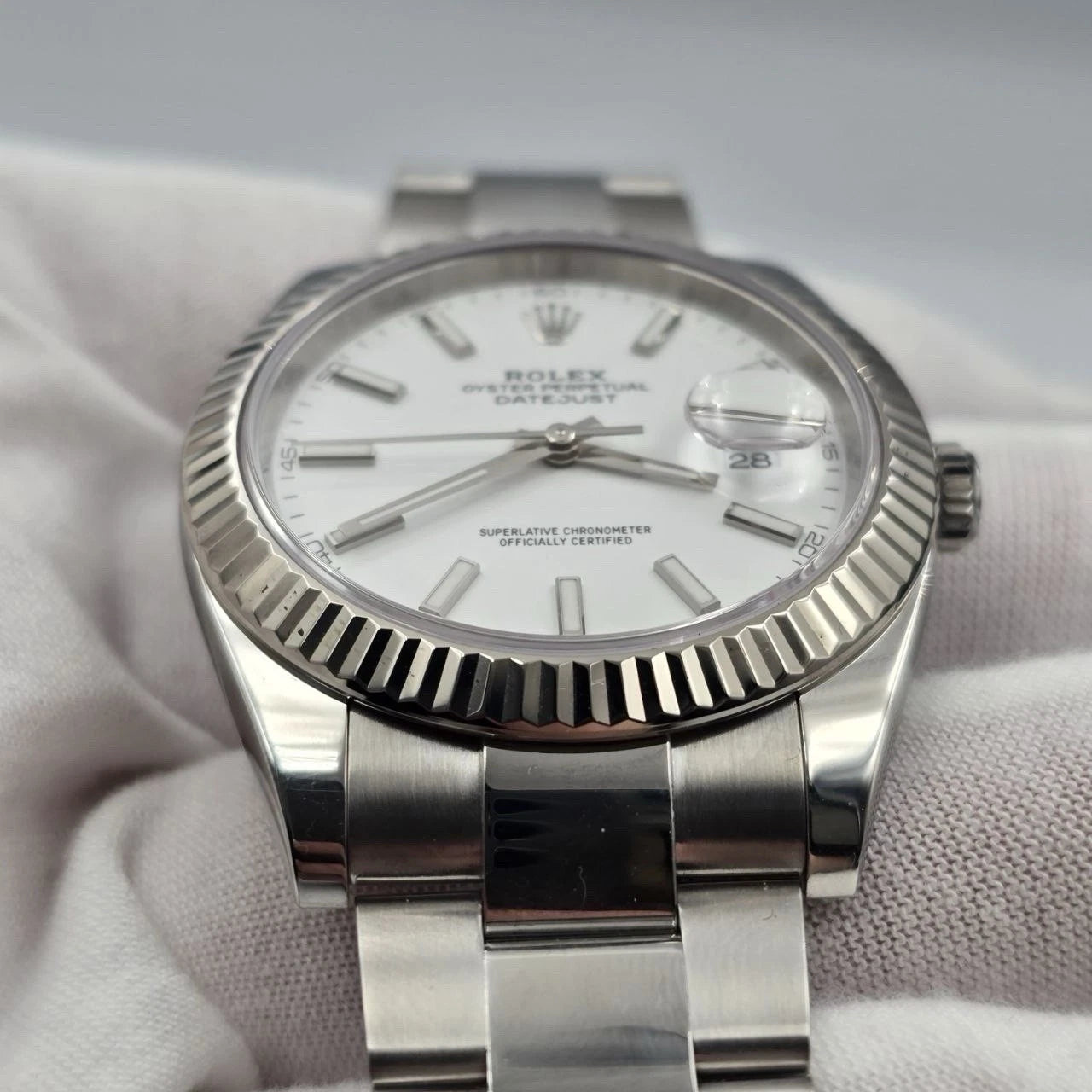 PAPERS 2024 Rolex Datejust 41mm 126334 Stainless Steel Oyster White Dial BOX