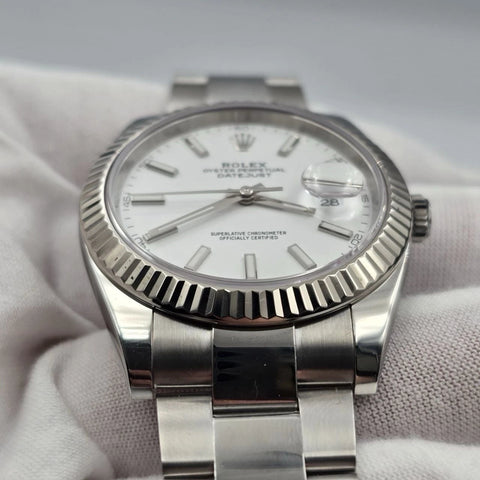 PAPERS 2024 Rolex Datejust 41mm 126334 Stainless Steel Oyster White Dial BOX