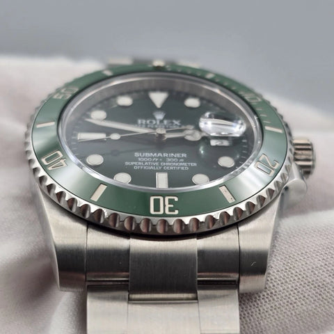 2015 PAPERS Rolex Submariner Hulk 116610LV Green 40mm Ceramic Watch BOX