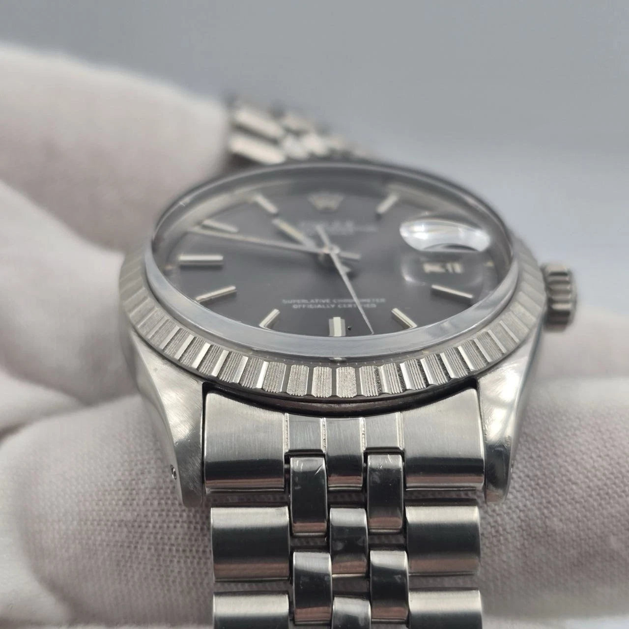Rolex Datejust 1601 Stainless Steel Factory Grey Ghost Dial Jubilee 36mm Watch