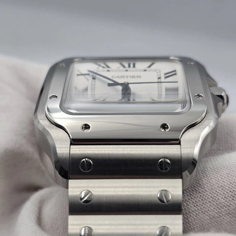 NEW 2026 Cartier Santos de Cartier Stainless Steel Large White Dial WSSA0018