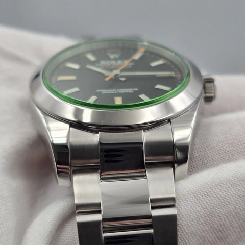 PAPERS 2020 Rolex Milgauss 40mm Steel Black Dial Green Crystal 116400GV BOX