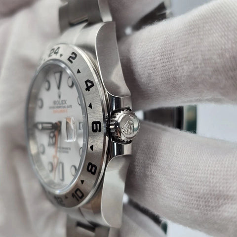 2021 PAPERS Rolex Explorer II 42mm 226570 Stainless Steel Polar White Dial BOX