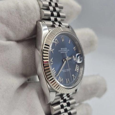 2020 PAPERS Rolex Datejust 41mm 126334 Steel Jubilee Roman Blue Dial BOX