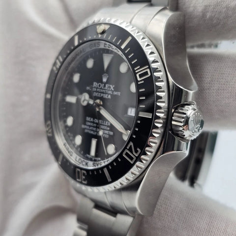 2013 PAPERS Rolex Sea-Dweller Deepsea 44mm Black Ceramic Steel Dive Watch 116660