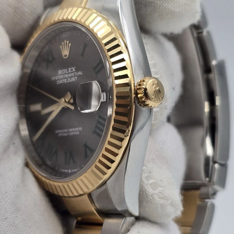 PAPERS 2019 Rolex Datejust 41mm Two Tone Wimbledon Dial Oyster 126333 BOX
