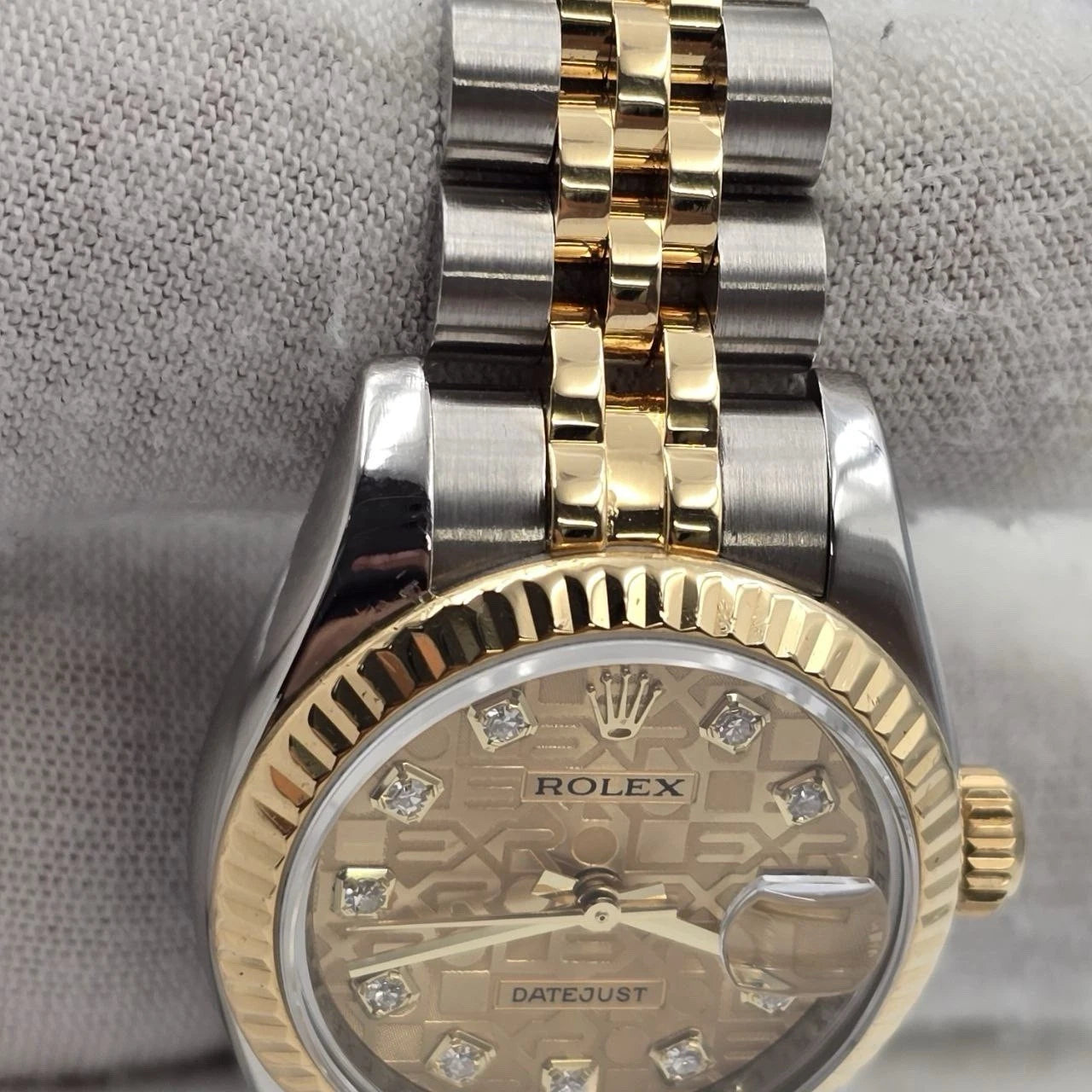 2008 Rolex Lady Datejust 26mm Anniversary Champagne Diamond Dial Hidden Clasp