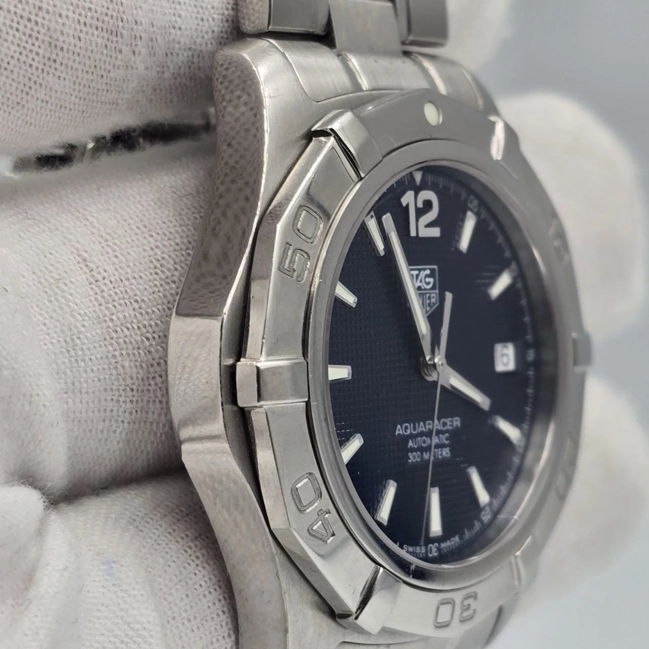 Tag Heuer Aquaracer WAF2112 38mm Automatic Dive Watch Blue Dial Stainless Steel
