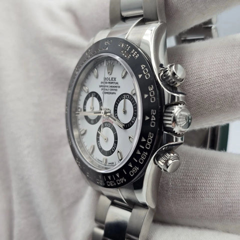 2019 PAPERS Rolex Daytona 116500LN White Dial Panda Ceramic 40mm Steel Watch BOX