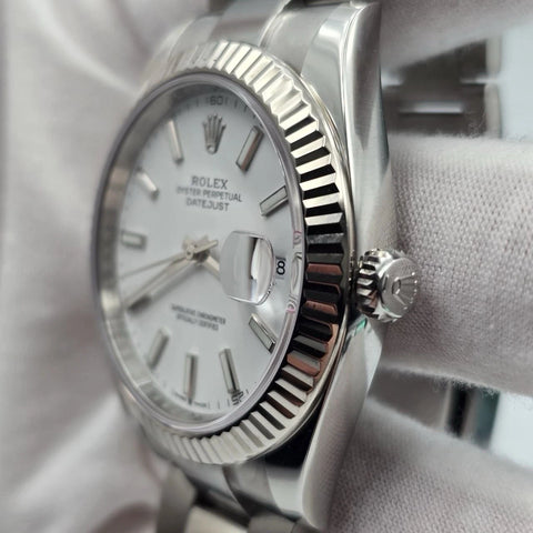 PAPERS 2024 Rolex Datejust 41mm 126334 Stainless Steel Oyster White Dial BOX
