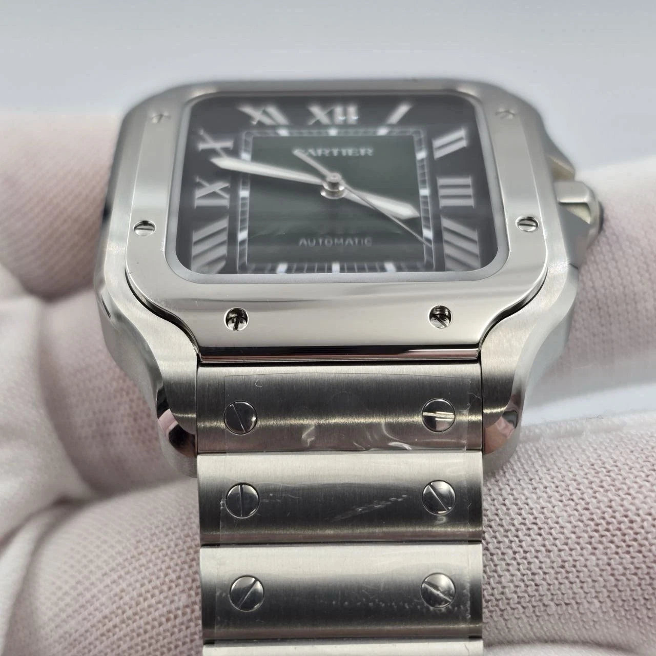 NEW 2025 Cartier Santos Steel Green Dial 40mm Automatic Watch WSSA0062