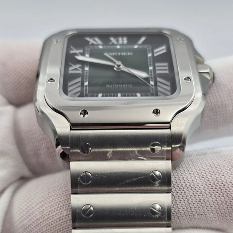 NEW 2025 Cartier Santos Steel Green Dial 40mm Automatic Watch WSSA0062