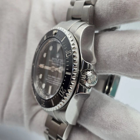 2013 PAPERS Rolex Sea-Dweller Deepsea 44mm Black Ceramic Steel Dive Watch 116660