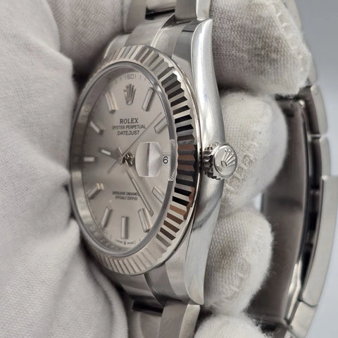 NEW 2025 Rolex Datejust 41mm 126334 Stainless Steel Oyster Silver Stick Dial