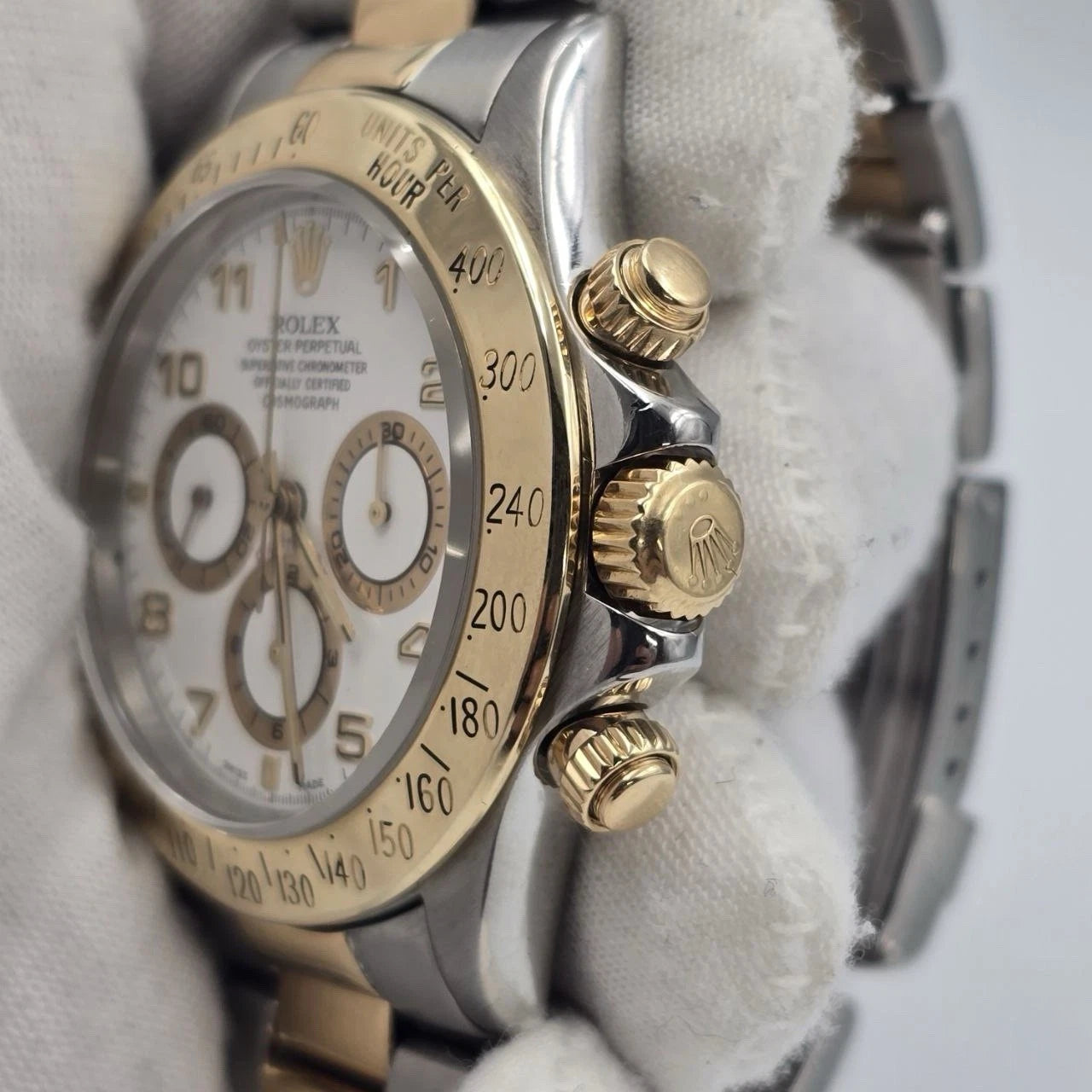 Rolex Daytona 16523 Zenith White Dial Yellow Gold Two Tone 40mm Watch