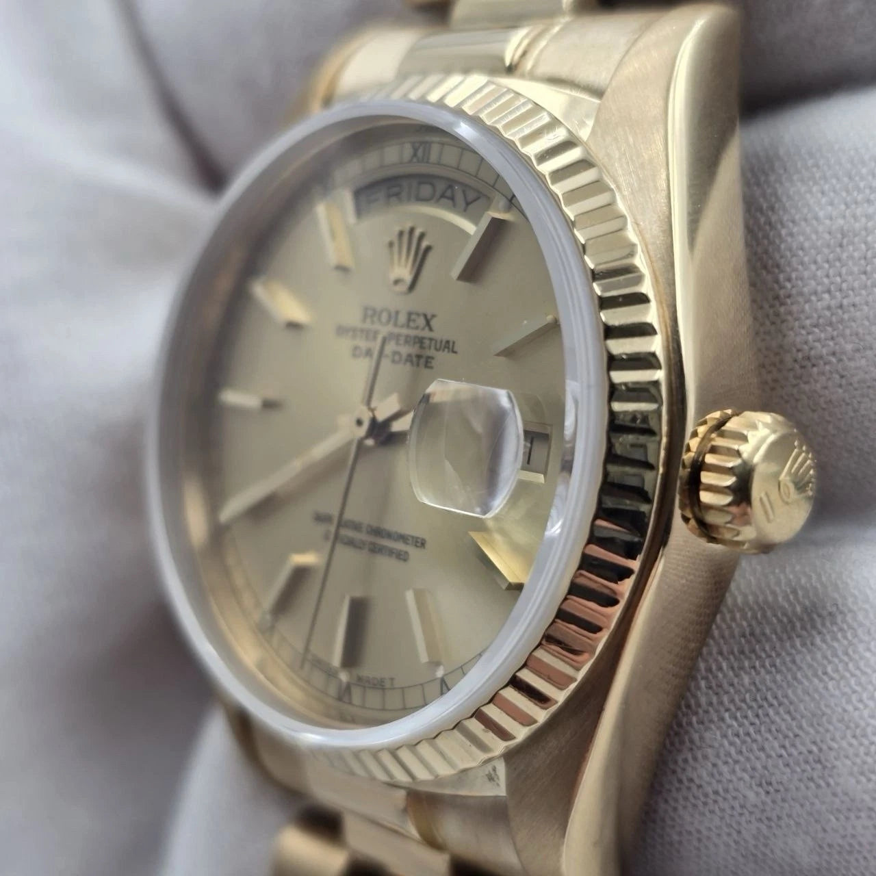 Rolex Day-Date 18038 President 18k Gold Champagne Dial 36mm Watch