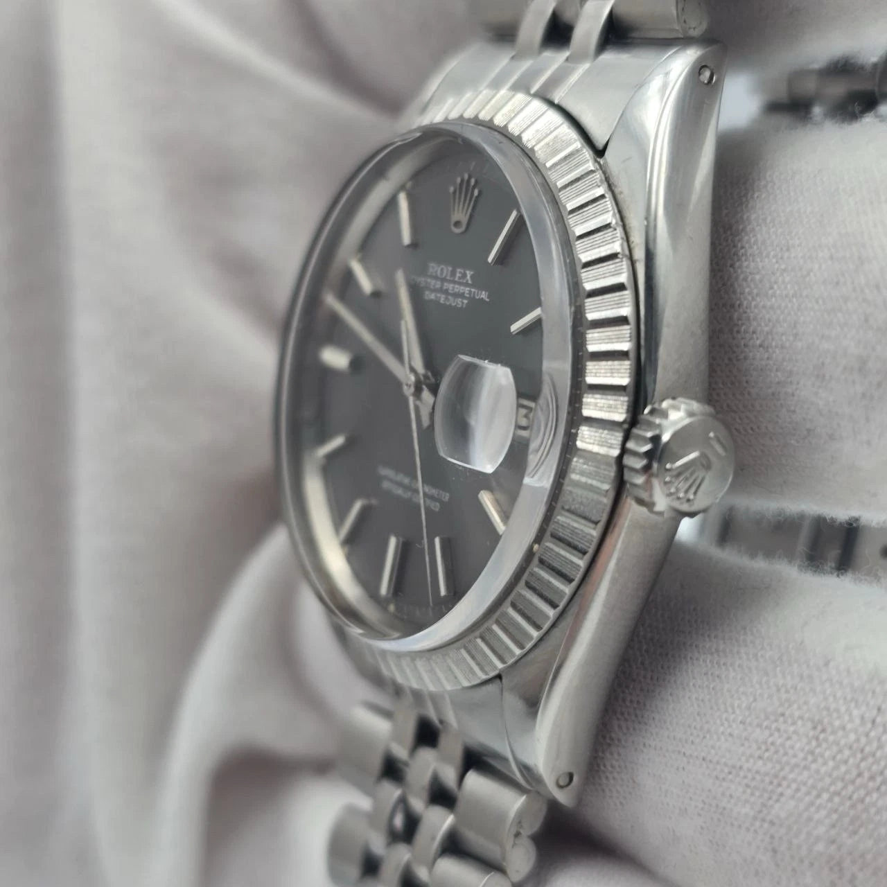 Rolex Datejust 1601 Stainless Steel Factory Grey Ghost Dial Jubilee 36mm Watch