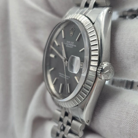 Rolex Datejust 1601 Stainless Steel Factory Grey Ghost Dial Jubilee 36mm Watch