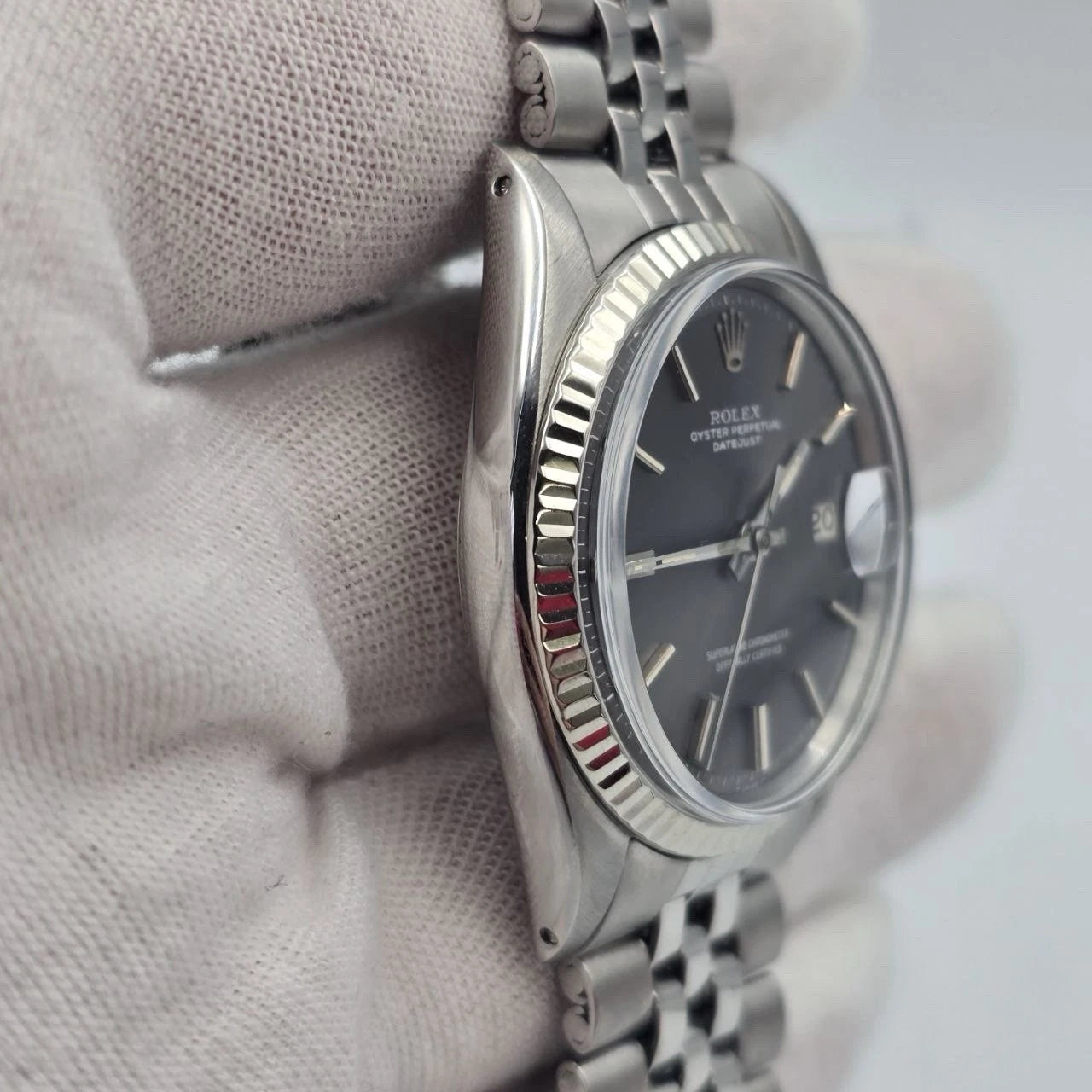 Rolex Datejust 1601 Stainless Steel Factory Grey Dial Jubilee 36mm Watch