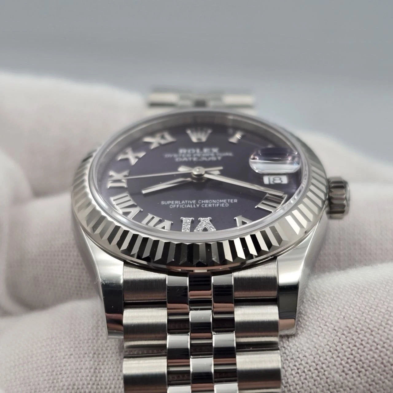 NEW 2026 Rolex Datejust 31mm Purple Roman Diamond 6 Dial Steel Jubilee 278274