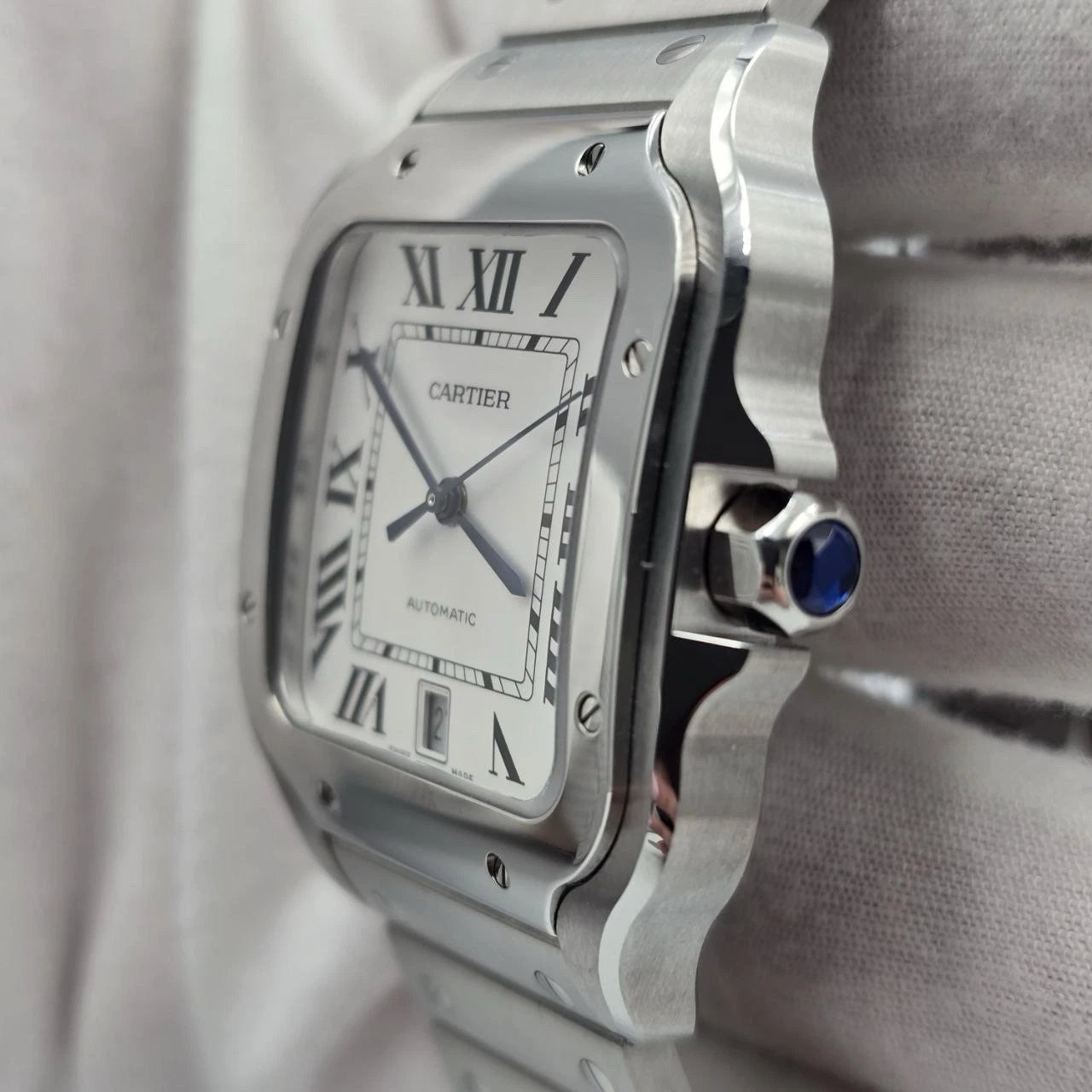 NEW 2026 Cartier Santos de Cartier Stainless Steel Large White Dial WSSA0018