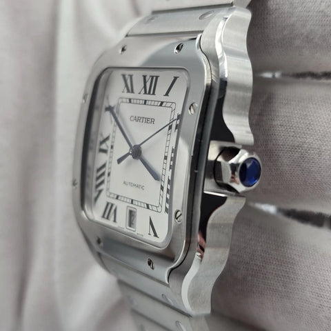 NEW 2026 Cartier Santos de Cartier Stainless Steel Large White Dial WSSA0018