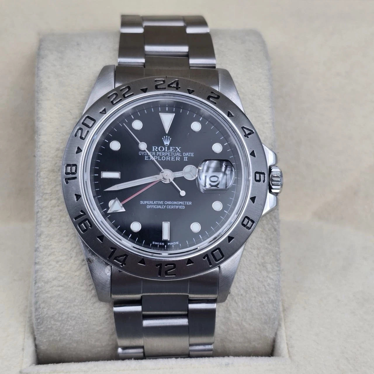 Rolex Explorer II 16570 Steel Black Dial Automatic Date Watch 40MM