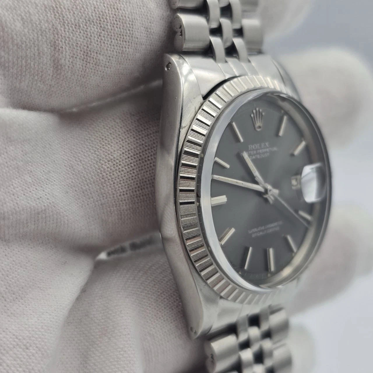Rolex Datejust 1601 Stainless Steel Factory Grey Ghost Dial Jubilee 36mm Watch