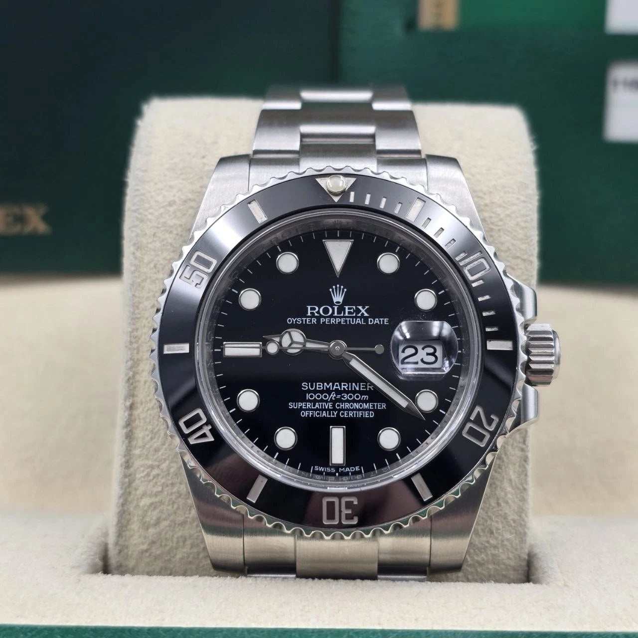 2015 PAPERS Rolex Submariner Date 116610LN Steel Black Ceramic 40mm Watch BOX