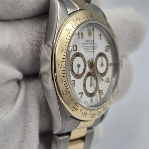 Rolex Daytona 16523 Zenith White Dial Yellow Gold Two Tone 40mm Watch
