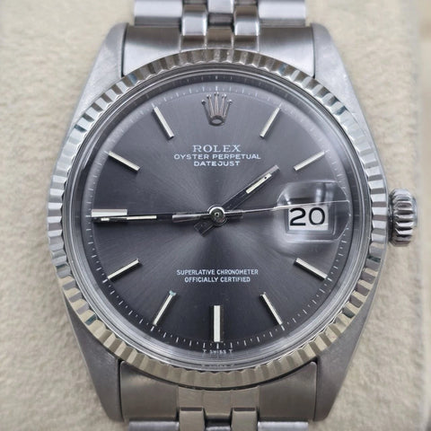 Rolex Datejust 1601 Stainless Steel Factory Grey Dial Jubilee 36mm Watch