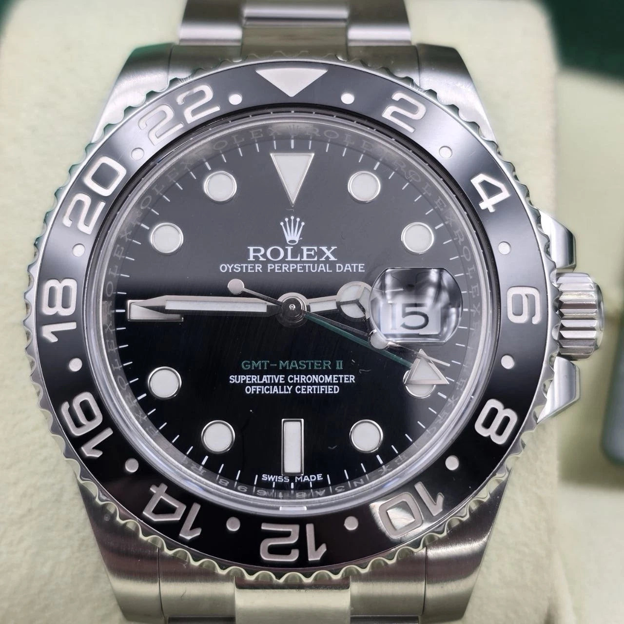 MINT 2015 PAPERS Rolex GMT Master II 116710LN Steel Ceramic Black 40mm Watch BOX