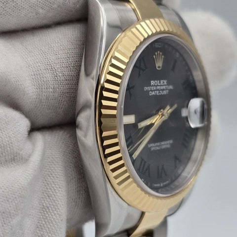PAPERS 2019 Rolex Datejust 41mm Two Tone Wimbledon Dial Oyster 126333 BOX