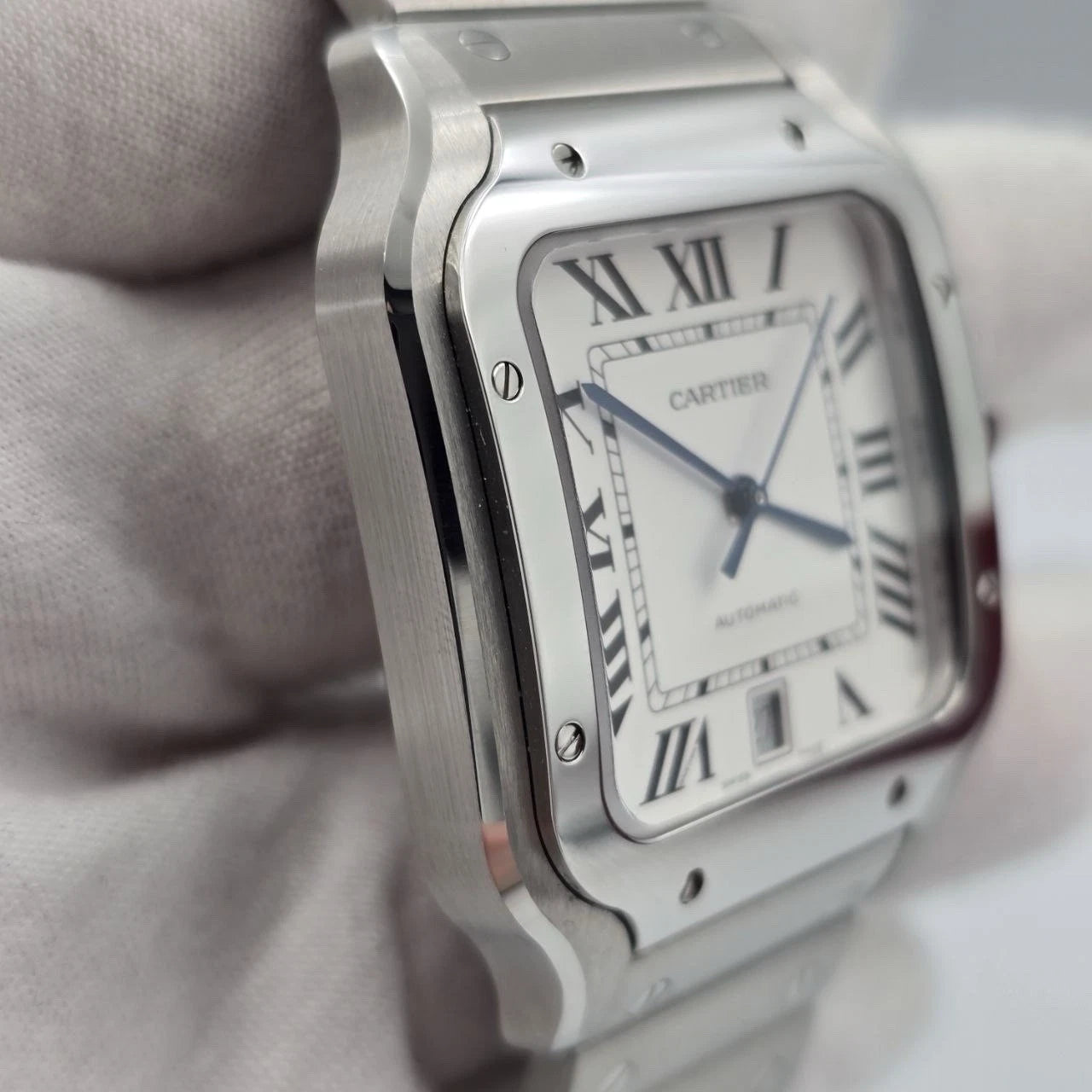 NEW 2026 Cartier Santos de Cartier Stainless Steel Large White Dial WSSA0018
