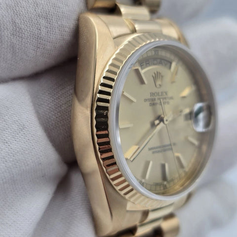 Rolex Day-Date 18038 President 18k Gold Champagne Dial 36mm Watch