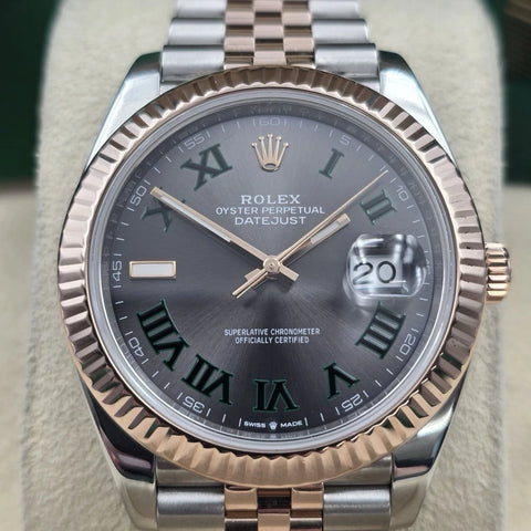 PAPERS 2022 Rolex Datejust 41mm 126331 Two-Tone Jubilee Wimbledon Dial BOX